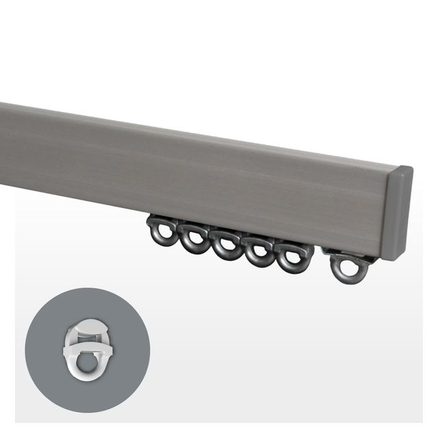 Aluminium Curtain Track Kit Silver