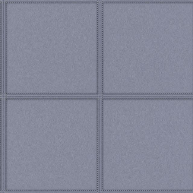 Leather panels Grey-Blue Wallpaper