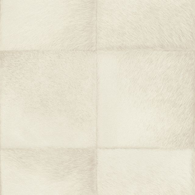 Faux fur panels Off white Wallpaper
