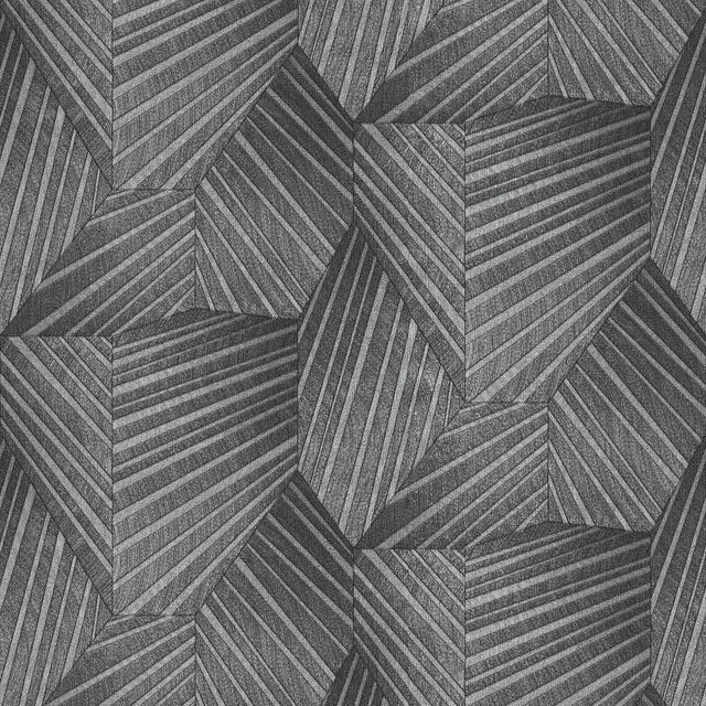 Geometric D Triangle Black Silver Wallpaper