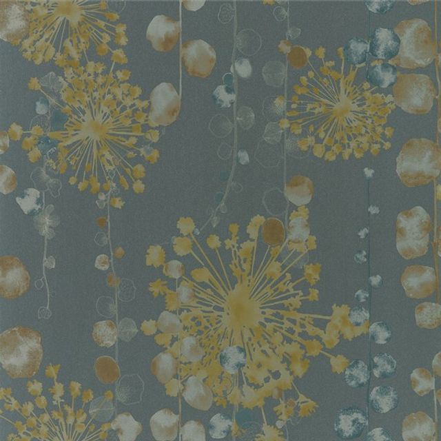 Harlequin Anthozoa Moku Graphite/Mustard Wallpaper