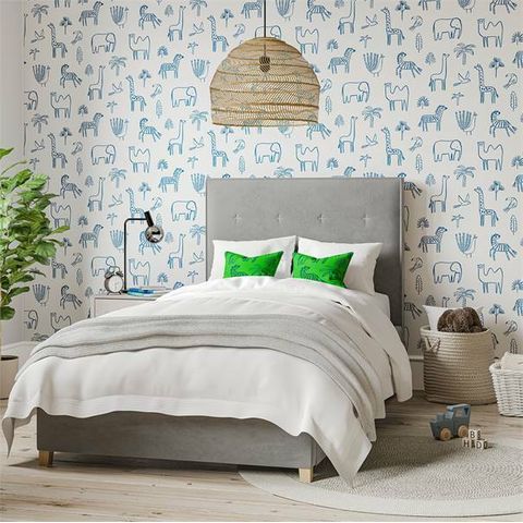 Harlequin Book of little treasures Funky Jungle Navy Wallpaper