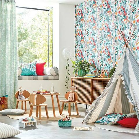 Harlequin Book of little treasures Hide And Seek Linen/Duck Egg/Stone Wallpaper