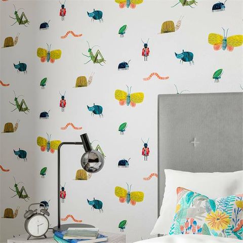 Harlequin Book of little treasures Garden Friends Poppy/Ochre/Leaf Wallpaper