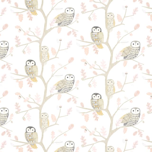 Harlequin Book of little treasures Little Owls Powder Wallpaper