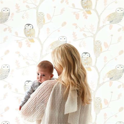 Harlequin Book of little treasures Little Owls Powder Wallpaper