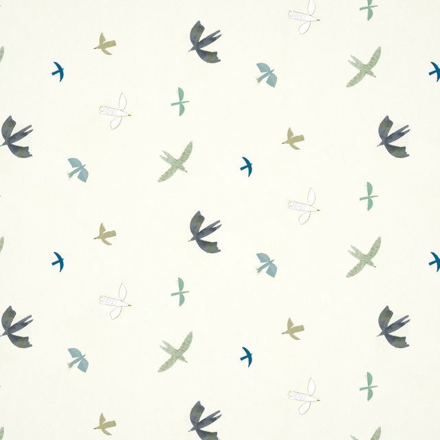 Skies Above Duck Egg/Linen Wallpaper
