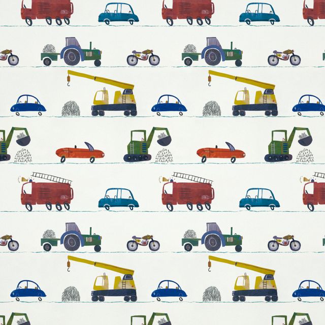 Harlequin Book of little treasures Just Keep Trucking Tomato/Marine/Gecko Wallpaper