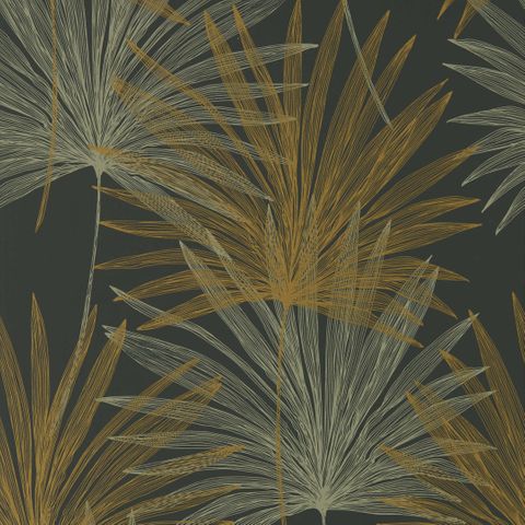 Mitende Jet/Gold Wallpaper