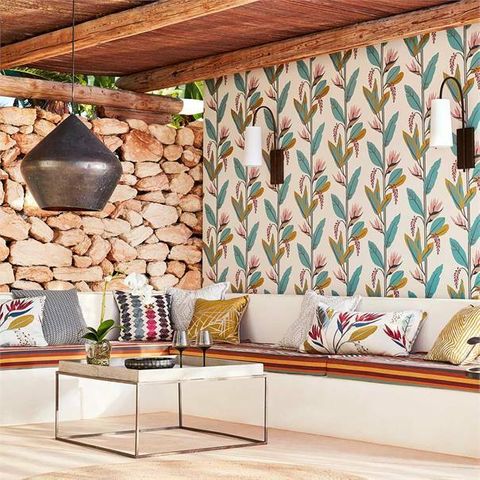 Harlequin Mirador Llenya Blush/Harbour/Gold Wallpaper