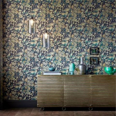 Harlequin Momentum 6 Lamina Ink/Marine Wallpaper