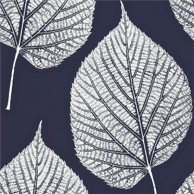 Leaf Indigo/Chalk Wallpaper