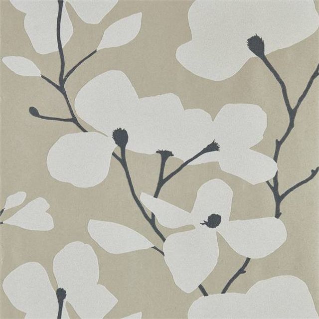 Kienze Shimmer Gilver/Chalk Wallpaper