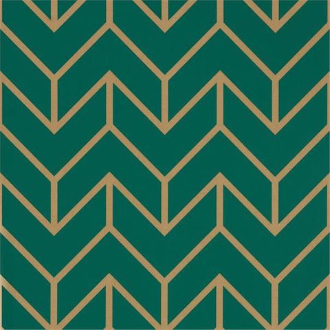 Tessellation Teal/Gold Wallpaper
