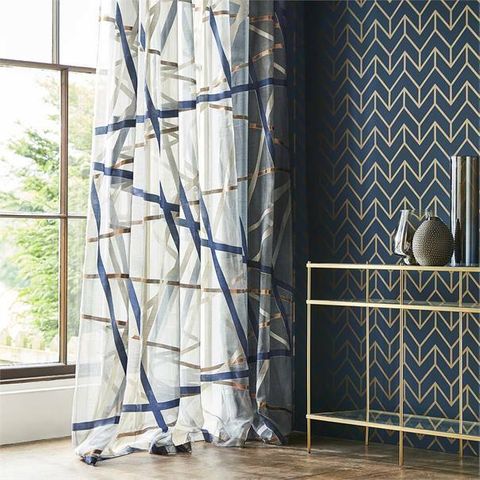 Harlequin Momentum 5 Tessellation Teal/Gold Wallpaper