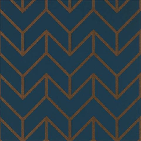 Tessellation Marine/Copper Wallpaper