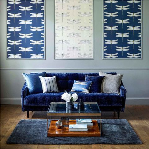 Harlequin Palmetto Demoiselle Ochre/Grape Wallpaper