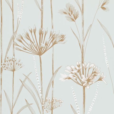 Gardinum Seafoam Chalk and Gold Wallpaper