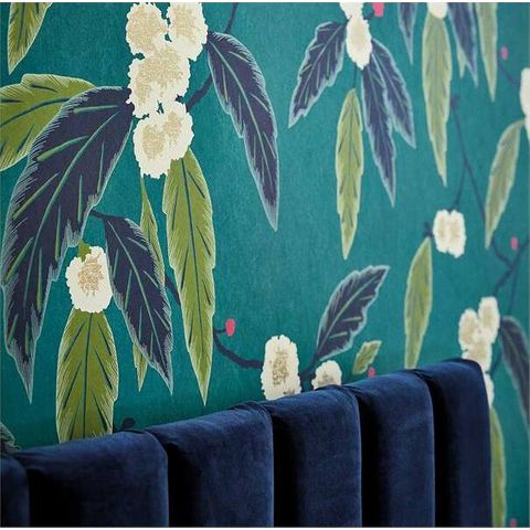 Harlequin Salinas Prints & Weaves Coppice Powder / Truffle / Gilver Wallpaper