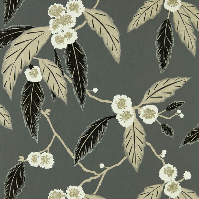 Harlequin Salinas Prints & Weaves Coppice Ebony/Putty/Snow Wallpaper