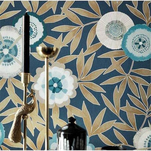 Harlequin Salinas Prints & Weaves Komovi Azalea/Gilver Wallpaper
