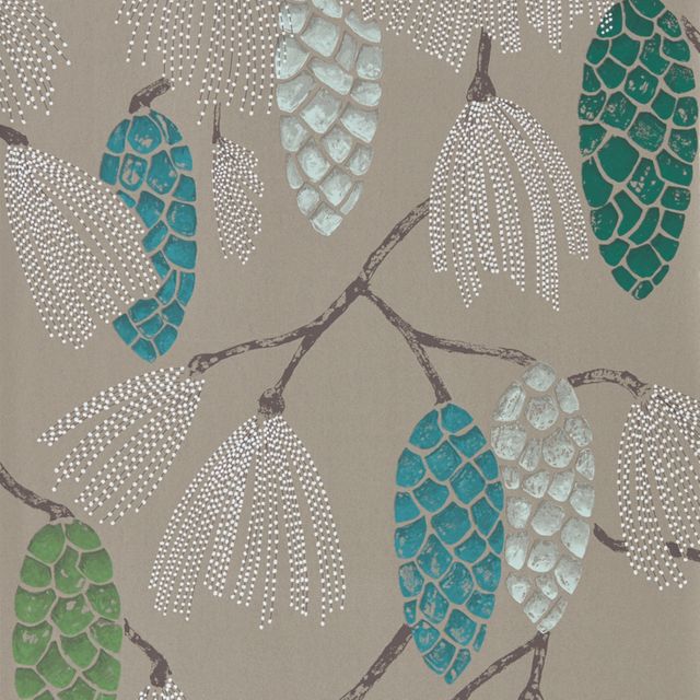 Harlequin Standing Ovation Epitome Turquoise / Pea / Gilver Wallpaper