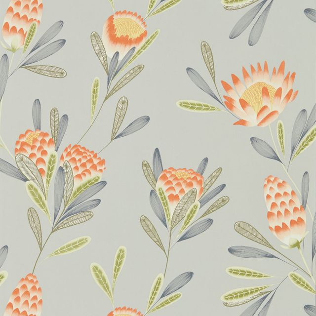 Harlequin Zapara Wallpapers Cayo Coral/Silver Wallpaper