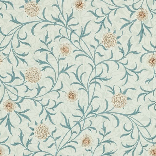 William Morris Archive Wallpapers Scroll Loden/Slate Wallpaper