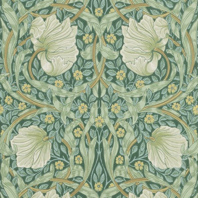 William Morris Archive Wallpapers Pimpernel Privet/Slate Wallpaper