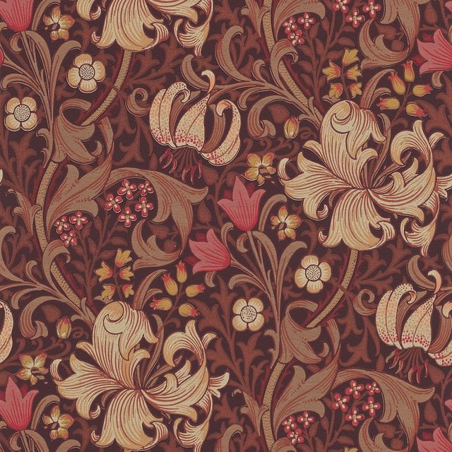 Golden Lily Fig/Burnt Orange Wallpaper