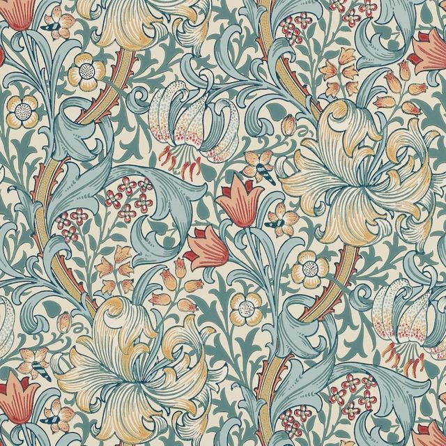 William Morris Archive Wallpapers Golden Lily Slate/Manilla Wallpaper