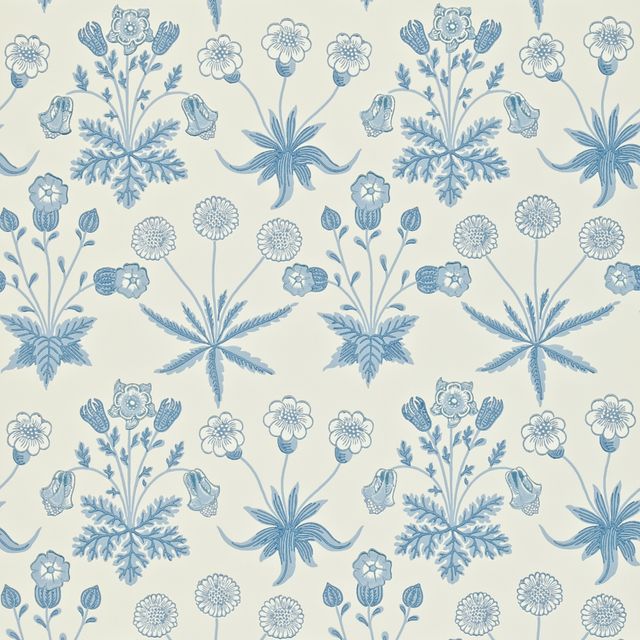 William Morris Archive II Wallpapers Daisy Blue/Ivory Wallpaper