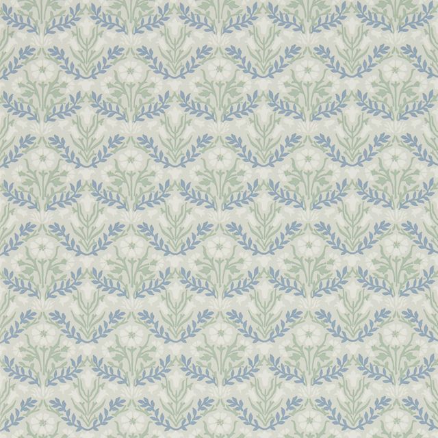 William Morris Archive IV - The Collector Wallpapers Morris Bellflowers Grey/Fennel Wallpaper