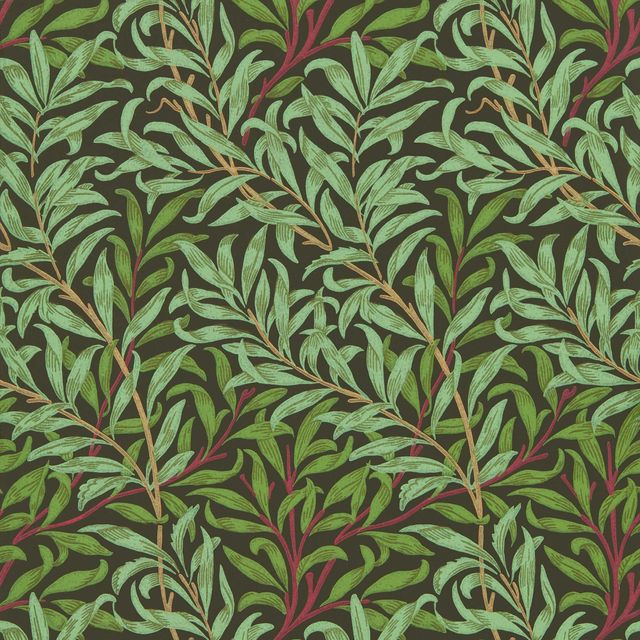 William Morris Queen Square Wallpapers Willow Bough Bitter Chocolate Wallpaper