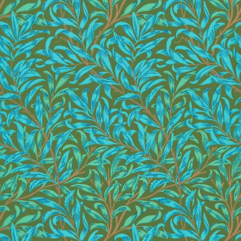 Willow Bough Olive/Turquoise Wallpaper