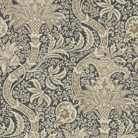 Indian Charcoal/Nickel Wallpaper