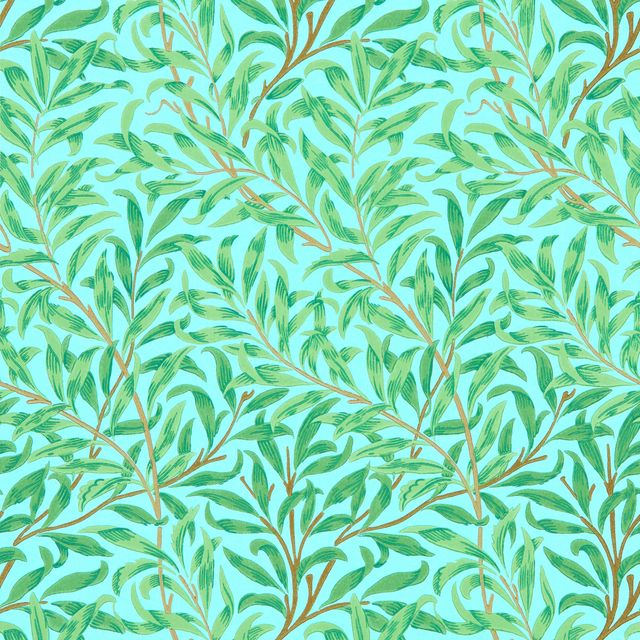 William Morris Queen Square Wallpapers Willow Bough Sky/Leaf Green Wallpaper