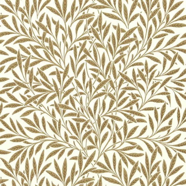 William Morris Queen Square Wallpapers Willow Cream/Brown Wallpaper