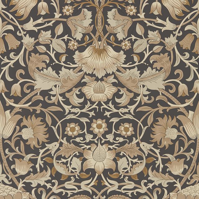 William Morris Morris Pure Wallpapers Pure Lodden Charcoal/Gold Wallpaper