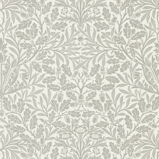 William Morris Morris Pure Wallpapers Pure Acorn Ecru/Pewter Wallpaper