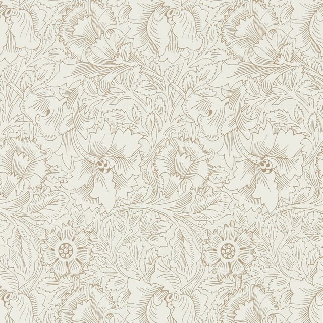 William Morris Morris Pure Wallpapers Pure Poppy Cream/Gold Wallpaper