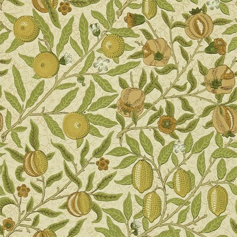 Fruit Lime Green/Tan Wallpaper