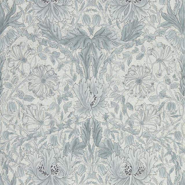 William Morris Pure Morris North Wallpapers Pure Honeysuckle & Tulip Cloud Grey Wallpaper