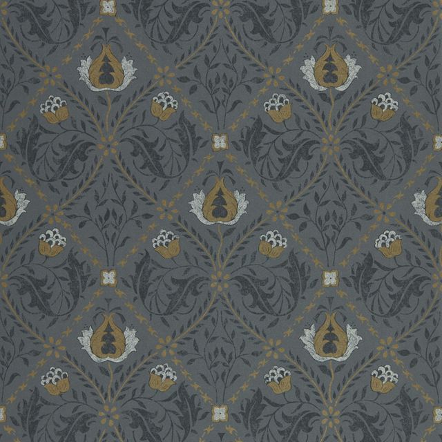 William Morris Pure Morris North Wallpapers Pure Trellis Black Ink Wallpaper