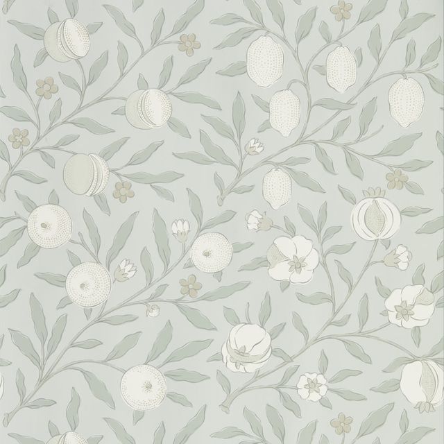 William Morris Pure Morris North Wallpapers Pure Fruit Grey Blue Wallpaper