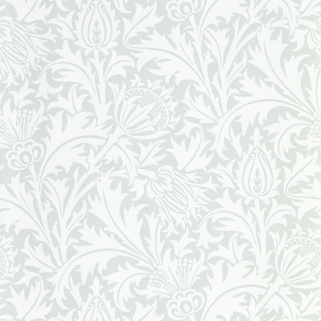 William Morris Pure Morris North Wallpapers Pure Thistle Grey Blue Wallpaper