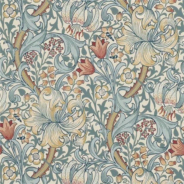 William Morris The Craftsman Wallpapers Golden Lily Slate/Manilla Wallpaper