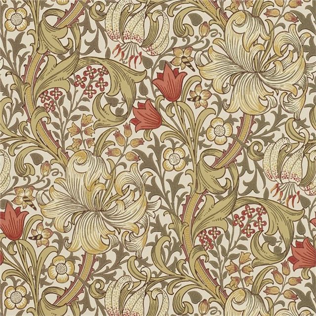 William Morris The Craftsman Wallpapers Golden Lily Biscuit/Brick Wallpaper