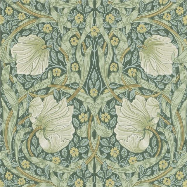 William Morris The Craftsman Wallpapers Pimpernel Privet/Slate Wallpaper