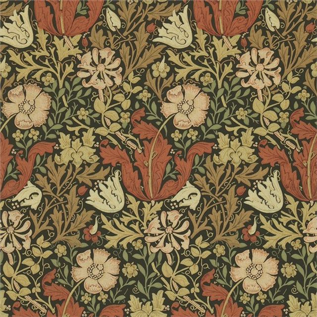 William Morris Morris Wallpapers Compendium I & II Compton Brown/Orange Wallpaper